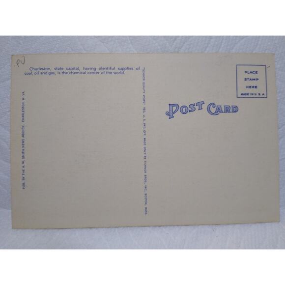 Greetings From Charleston West Virginia Large Big Letter Postcard Linen Tichnor - Picture 2 of 2